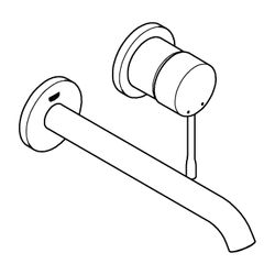 Grohe Essence 2-Loch-Waschtisch-Wandbatterie Ausladung 230mm Phantom Black, Professiona... GROHE-29193KF1 4067393019886 (Abb. 1)