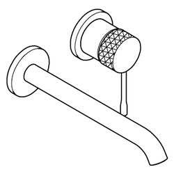 Grohe Essence 2-Loch-Waschtischbatterie, Wandmontage, Fertigmontageset, 230mm Ausladung... GROHE-29193PF1 4067393076315 (Abb. 1)