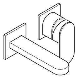 Grohe Plus 2-Loch-Waschtischbatterie 29303_4, Wandmontage, Fertigmontageset, 147mm Ausl... GROHE-29303GN4 4067393079767 (Abb. 1)