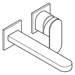 Grohe Plus 2-Loch-Waschtischbatterie 29306_4, Wandmontage Fertigmontageset, 5l/min, 203... GROHE-29306004 4067393079781 (Abb. 1)