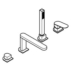 Grohe Plus 4-Loch-Einhand-Wannenkombination, Brauseset Euphoria Cube, Chrom, 29307004... GROHE-29307004 4067393080268 (Abb. 1)