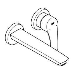 Grohe Eurosmart 2-Loch-Waschtischbatterie, Ausladung 209mm, Mattschwarz, ohne Unterput... GROHE-293382433 4067393017233 (Abb. 1)