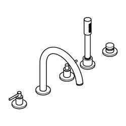 Grohe Atrio 5-Loch-Wannenkombination, Fertigmontageset mit Hebelgriffen, eigensicher, W... GROHE-29407DL0 4005176952517 (Abb. 1)