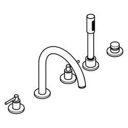 Grohe Atrio 5-Loch-Wannenkombination, Fertigmontageset mit Hebelgriffen, eigensicher, P... GROHE-29407KF0 4067393056638 (Abb. 1)