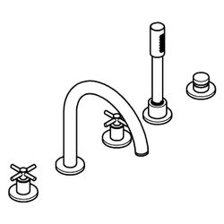 Grohe Atrio 5-Loch-Wannenkombination, Fertigmontageset mit Kreuzgriffen, eigensicher, S... GROHE-29408MS0 4005176945885 (Abb. 1)