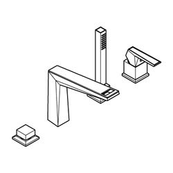 Grohe Allure Brilliant 4-Loch-Wannenkombination PC Supersteel, Griff, Vanilla Noir Caes... GROHE-29527DC0 4005176795145 (Abb. 1)