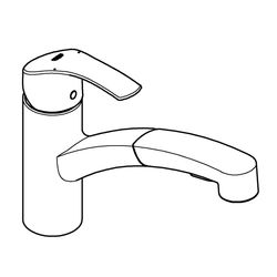 Grohe Eurosmart Einhand-Spültischbatterie, 1-Loch-Montage, flacher Auslauf, ausziehbare Dual Spülbra... GROHE-30305DC0  (Abb. 1)