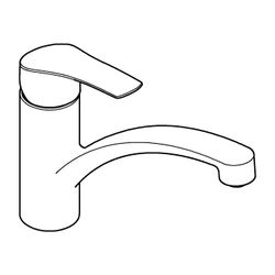 Grohe Eurosmart 1-Loch-Einhand-Spültischbatterie, flacher Auslauf, schwenkbarer Gussaus... GROHE-30506000 4005176723667 (Abb. 1)