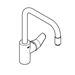Grohe Eurodisc Cosmopolitan Einhand-Spültischbatterie, herausziehbarer Mousseurauslauf, DN 15, Messi... GROHE-31122004  (Abb. 1)
