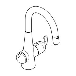 Grohe Zedra Einhand-Spültischbatterie, 1-Loch-Montage, mit Geräteabsperrventil, Chrom, 31203000... GROHE-31203000  (Abb. 1)