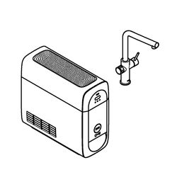 Grohe Blue Home Starter Kit, L-Auslauf, 1-Loch-Montage, Chrom, 31454000... GROHE-31454000  (Abb. 1)