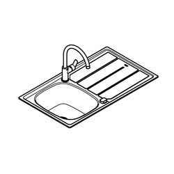 Grohe Spülen-Bauset K200 mit BauEdge Edelstahlspüle, 860x500mm, Edelstahl, 31562SD0... GROHE-31562SD0 4005176473197 (Abb. 1)