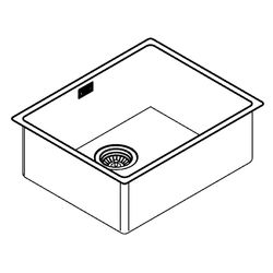 Grohe Unterbau-Edelstahlspüle K700, mit 1 Becken 540x440mm, Hard Graphite gebürstet, 31... GROHE-31574AL0 4005176563638 (Abb. 1)