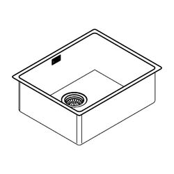 Grohe Unterbau-Edelstahlspüle K700, mit 1 Becken 540x440mm, Cool Sunrise gebürstet, 315... GROHE-31574GN0 4005176563645 (Abb. 1)