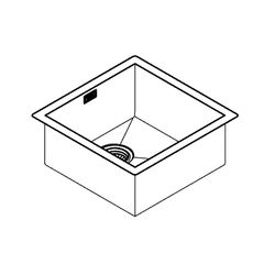 Grohe Edelstahlspüle K700, 45-S, 464x464mm, flächenbündig, Oberfläche Satin Finish, 315... GROHE-31578SD0 4005176473357 (Abb. 1)