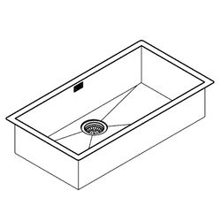 Grohe Edelstahlspüle K700, mit 1 Becken 864x464mm, Einbau flächenbündig, 31580SD0... GROHE-31580SD0  (Abb. 1)