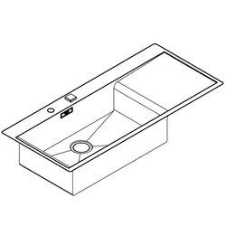 Grohe Edelstahlspüle K1000 mit 1 Becken und Abtropffläche, 1160x520mm, Einbau flächenbü... GROHE-31581SD0 4005176473388 (Abb. 1)