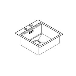 Grohe Edelstahlspüle K800 mit 1 Becken, 518x560mm, Einbau flächenbündig, Oberfläche Sat... GROHE-31583SD0 4005176473401 (Abb. 1)