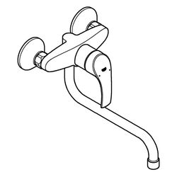 Grohe Eurosmart Einhand-Spültischbatterie, Wandmontage, 277mm Ausladung, Chrom, 3222400... GROHE-32224002 4005176862007 (Abb. 1)