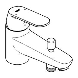 Grohe Eurosmart Cosmopolitan 1-Loch-Einhand-Wannenbatterie, Keramikkartusche mit Eco-Ov... GROHE-32836000 4005176874758 (Abb. 1)