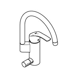 Grohe Eurosmart Einhand-Spültischbatterie, 1-Loch-Montage, flacher Auslauf, Chrom, 33490002... GROHE-33490002  (Abb. 1)