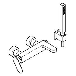 Grohe Plus Einhand-Wannenbatterie, Wandmontage, mit Brauseset Euphoria Cube Stick, Chro... GROHE-33547004 4067393080022 (Abb. 1)