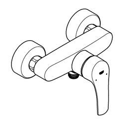Grohe Eurosmart 1-Loch-Einhand-Brausebatterie Wandmontage, Mattschwarz... GROHE-335552433 4067393017356 (Abb. 1)