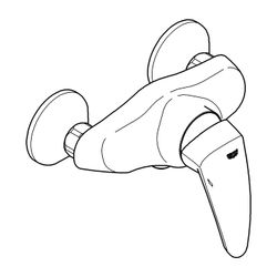 Grohe Eurodisc Einhand-Brausebatterie, DN 15, Wandmontage, Chrom, 33569001... GROHE-33569001 4005176828027 (Abb. 1)