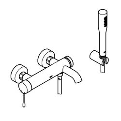 Grohe Essence Einhand-Wannenbatterie, mit Brausegarnitur, eigensicher, Chrom, 33628001... GROHE-33628001 4005176990793 (Abb. 1)