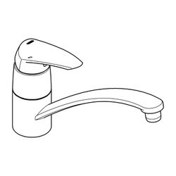 Grohe Eurodisc Einhand-Spültischbatterie, 140 Grad Schwenkbereich, DN 10, Messing, Chro... GROHE-33770001 4005176828959 (Abb. 1)