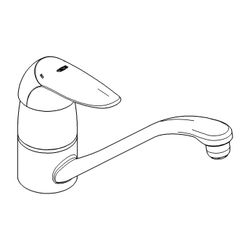 Grohe Eurodisc Einhand-Spültischbatterie, 1-Loch-Montage, Niederdruck, Chrom, 33771001... GROHE-33771001 4005176828997 (Abb. 1)