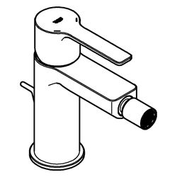 Grohe Einhand-Bidetbatterie Lineare, 1-Loch-Montage, Zugstangen-Ablaufgarnitur 1 1/4", ... GROHE-33848GN1 4067393101468 (Abb. 1)