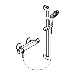 Grohe Grohtherm 800 Thermostat-Brausebatterie, mit Tempesta Brausestangenset 900mm, 2 S... GROHE-34566002 4005176766466 (Abb. 1)