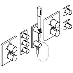 Grohe Grohtherm F Thermostat-Fertigmontageset für Rainshower F-Series 40", vorkonfiguriertes Komplet... GROHE-34634001  (Abb. 1)