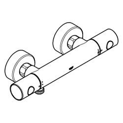 Grohe Grohtherm 800 Cosmopolitan Thermostat-Brausebatterie, Wandmontage, Hard Graphite ... GROHE-34765AL0 4067393115168 (Abb. 1)