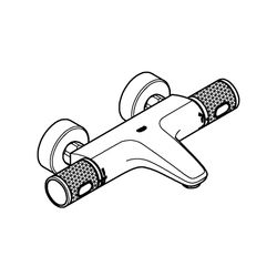 Grohe Grohtherm 1000 Performance Thermostat-Wannenbatterie, Wandmontage, Chrom, 3477900... GROHE-34779000 4005176612961 (Abb. 1)