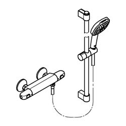 Grohe Grohtherm 1000 Thermostat-Brausebatterie, mit Tempesta Brausestangenset 600mm, 2 ... GROHE-34820005 4005176766343 (Abb. 1)