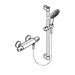 Grohe Grohtherm 1000 Thermostat-Brausebatterie, mit Tempesta Brausestangenset 900mm, 2 ... GROHE-34824005 4005176766367 (Abb. 1)