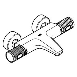 Grohe Grohtherm 1000 Performance Thermostat-Wannenbatterie, Wandmontage, eigensicher, S... GROHE-34830DC0 4067393109693 (Abb. 1)