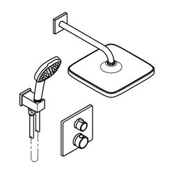 Grohe Grotherm UP-Duschsystem Tempesta 250 Cube Kopfbrause UP-Batt. 2-Wege SmartBox Tem... GROHE-34871000 4005176791604 (Abb. 1)