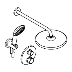 Grohe Grotherm UP-Duschsystem Tempesta 250 Kopfbrause UP-Batt. 2-Wege SmartBox Tempesta... GROHE-34872000 4005176791611 (Abb. 1)