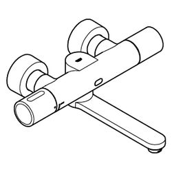 Grohe Infrarot-Elektronik für Waschtisch-Wandarmatur Ausladung 255mm Eurosmart Cosmopol... GROHE-36455000 4005176487781 (Abb. 1)