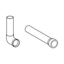 Grohe Spülrohr, 180x70mm, 300mm Verlängerung, Kunststoff, Schwarz, 37099K00... GROHE-37099K00  (Abb. 1)