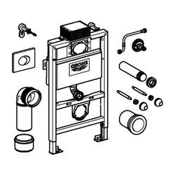 Grohe Rapid SL WC-Element 820mm, 3-in-1 Set mit Skate Air Betätigung, Chrom, 38761000... GROHE-38761000 4005176841620 (Abb. 1)