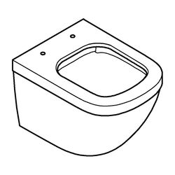 Grohe Wand-Tiefspül-WC Euro Keramik, Ausladung 49 cm, Abgang waagerecht, spülrandlos, f... GROHE-39206000 4005176344992 (Abb. 1)