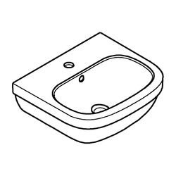 Grohe Euro Keramik Handwaschbecken Alpinweiß, 450x400mm, 1 Hahnloch, mit Überlauf, aus ... GROHE-39324000 4005176407123 (Abb. 1)
