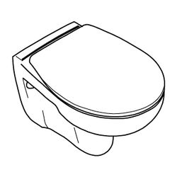 Grohe Wand-Tiefspül-WC Set Bau Keramik, Abgang waagerecht, spülrandlos, WC-Sitz Deckel ... GROHE-39351000 4005176450006 (Abb. 1)