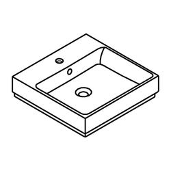 Grohe Cube Keramik Waschtisch 50 cm alpinweiß 3947400H... GROHE-3947400H 4005176438387 (Abb. 1)