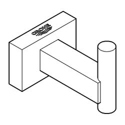 Grohe Essentials Cube Bademantelhaken supersteel 40511DC1... GROHE-40511DC1 4005176636516 (Abb. 1)