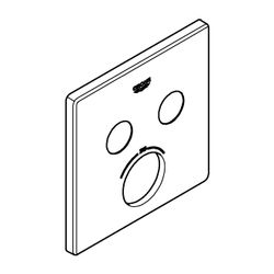 Grohe Rosette für SmartControl Unterputz-Thermostat Hard Graphite gebürstet, mit 2 Absp... GROHE-49039AL0 4005176581090 (Abb. 1)